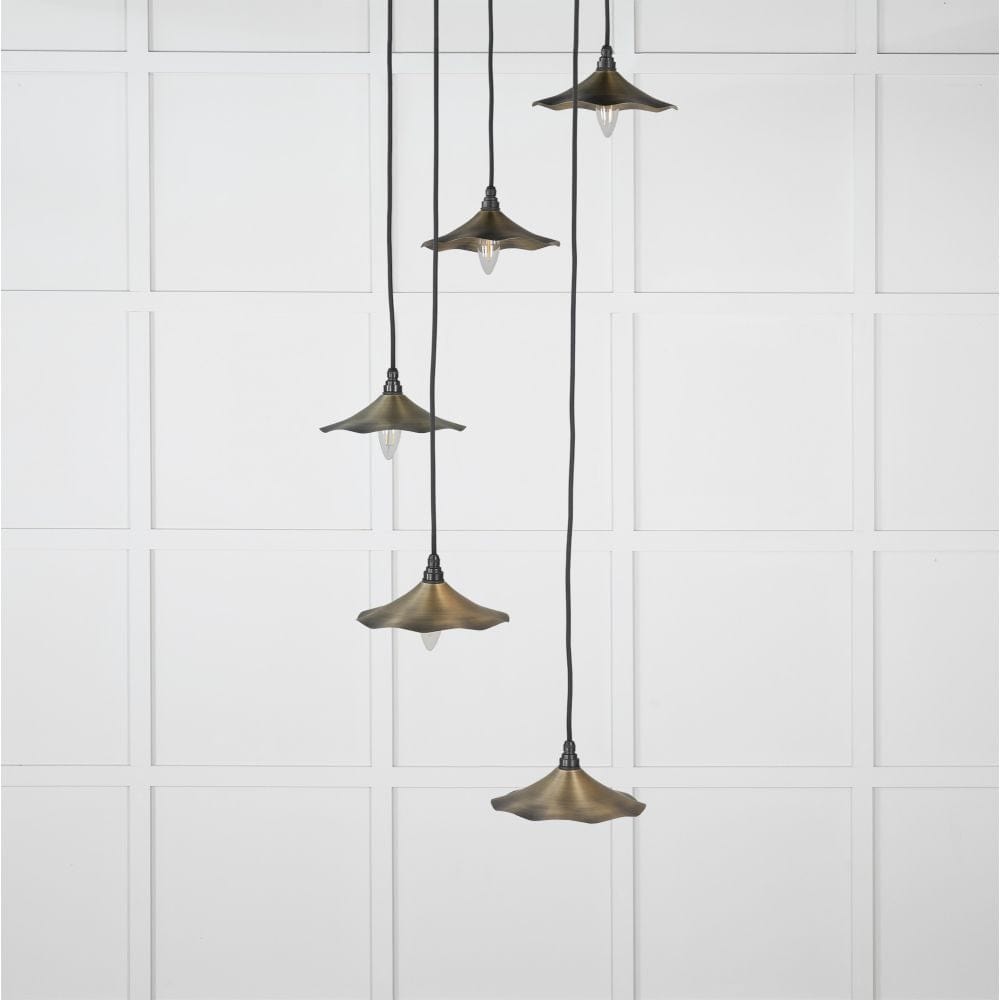 From The Anvil Electrical Aged Brass / Cluster Pendants From The Anvil - Aged Brass Flora Cluster Pendant