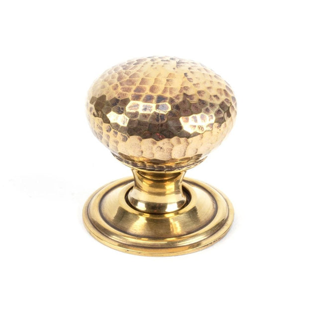 From The Anvil Cabinet Hardware Aged Brass / Cabinet Knobs / 32mm Dia. From The Anvil - Aged Brass Hammered Mushroom Cabinet Knob 32mm