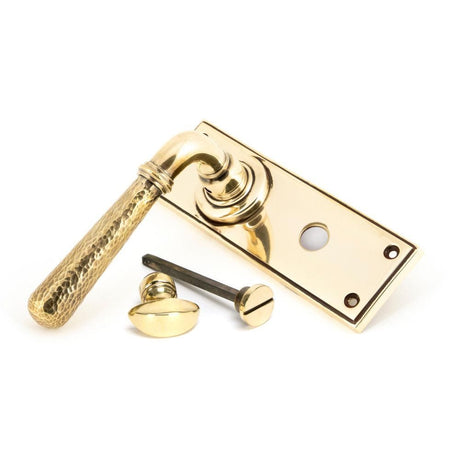 From The Anvil Door Furniture Aged Brass / Bathroom Lock Handles From The Anvil - Aged Brass Hammered Newbury Lever Bathroom Set