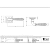 From The Anvil Door Furniture Aged Brass / Square Rose From The Anvil - Aged Brass Hammered Newbury Lever on Rose Set (Square) - Unsprung