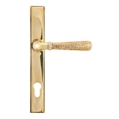 From The Anvil Door Furniture Aged Brass / Multi Point Lock Set / 92mm c/c From The Anvil - Aged Brass Hammered Newbury Slimline Espag. Lock Set