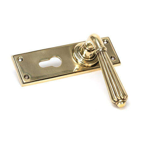 From The Anvil Door Furniture Aged Brass / Euro Profile Lock Handles From The Anvil - Aged Brass Hinton Lever Euro Lock Set