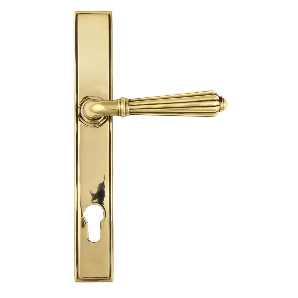 From The Anvil Door Furniture Aged Brass / Multi Point Lock Set / 92mm c/c From The Anvil - Aged Brass Hinton Slimline Lever Espag. Lock Set