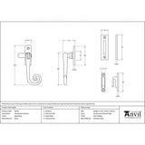 From The Anvil Window Furniture Aged Brass / No / Mortice & Hook Place From The Anvil - Aged Brass Monkeytail Fastener