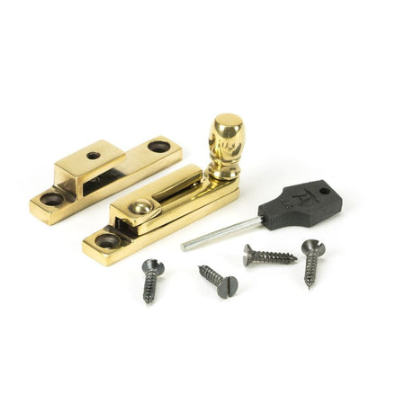 From The Anvil Window Furniture Aged Brass / Sash Window Quadrant Fasteners / Yes From The Anvil - Aged Brass Mushroom Quadrant Fastener - Narrow