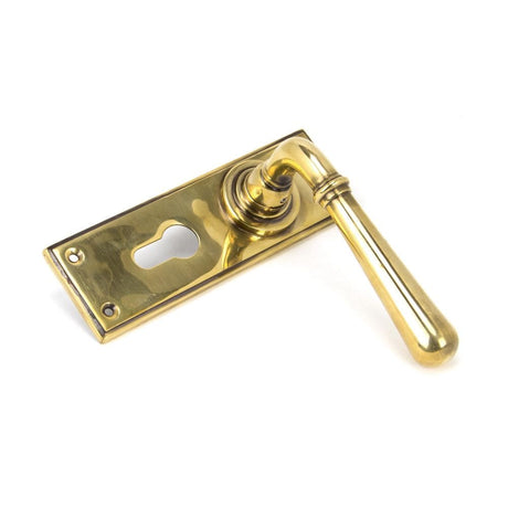 From The Anvil Door Furniture Aged Brass / Euro Profile Lock Handles From The Anvil - Aged Brass Newbury Lever Euro Lock Set