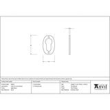 From The Anvil Door Furniture Aged Brass / Euro Profile Escutcheons From The Anvil - Aged Brass Oval Euro Escutcheon
