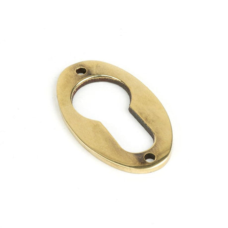 From The Anvil Door Furniture Aged Brass / Euro Profile Escutcheons From The Anvil - Aged Brass Oval Euro Escutcheon