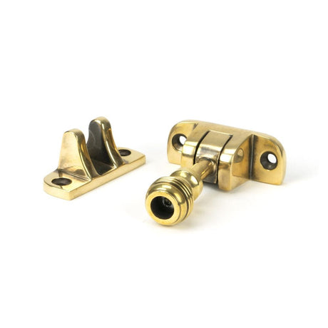 From The Anvil Window Furniture Aged Brass / Sash Window Brighton Fasteners / Yes From The Anvil - Aged Brass Prestbury Brighton Fastener (Radiused)