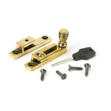 From The Anvil Window Furniture Aged Brass / Sash Window Quadrant Fasteners / Yes From The Anvil - Aged Brass Prestbury Quadrant Fastener - Narrow