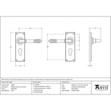 From The Anvil Door Furniture Aged Brass / Euro Profile Lock Handles From The Anvil - Aged Brass Reeded Lever Euro Lock Set