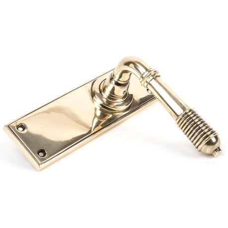 From The Anvil Door Furniture Aged Brass / Latch Handles From The Anvil - Aged Brass Reeded Lever Latch Set
