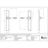 From The Anvil Door Furniture Aged Brass / Multi Point Latch Set From The Anvil - Aged Brass Reeded Slimline Lever Espag. Latch Set