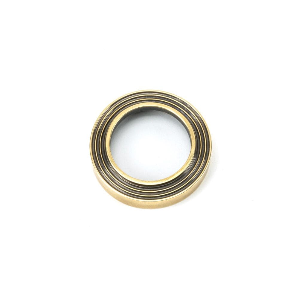 From The Anvil Door Furniture Aged Brass / Mortice Key Profile Escutcheons From The Anvil - Aged Brass Round Escutcheon (Beehive)