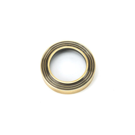 From The Anvil Door Furniture Aged Brass / Mortice Key Profile Escutcheons From The Anvil - Aged Brass Round Escutcheon (Beehive)
