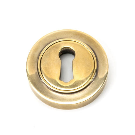 From The Anvil Door Furniture Aged Brass / Mortice Key Profile Escutcheons From The Anvil - Aged Brass Round Escutcheon (Plain)