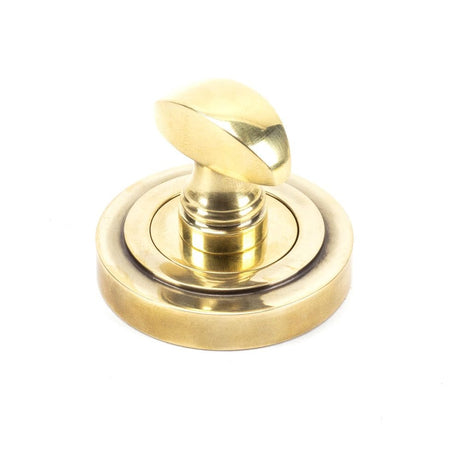 From The Anvil Door Furniture Aged Brass / No From The Anvil - Aged Brass Round Thumbturn Set (Art Deco)