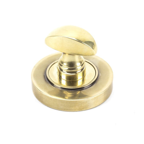 From The Anvil Door Furniture Aged Brass / No From The Anvil - Aged Brass Round Thumbturn Set (Plain)