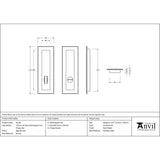 From The Anvil Door Furniture Aged Bronze / Rectangular Flush Pull (Privacy) / Rectangular From The Anvil - Aged Bronze 175mm Art Deco Rectangular Pull - Privacy Set