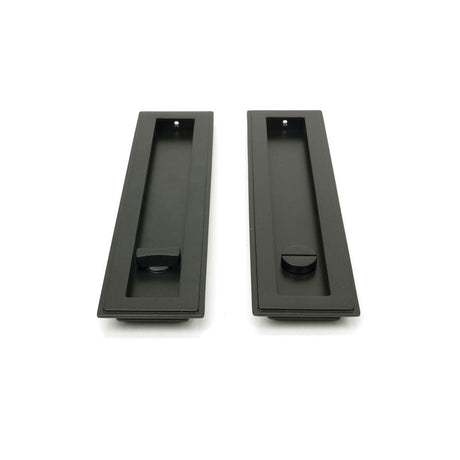 From The Anvil Door Furniture Aged Bronze / Rectangular Flush Pull (Privacy) / Rectangular From The Anvil - Aged Bronze 250mm Art Deco Rectangular Pull - Privacy Set