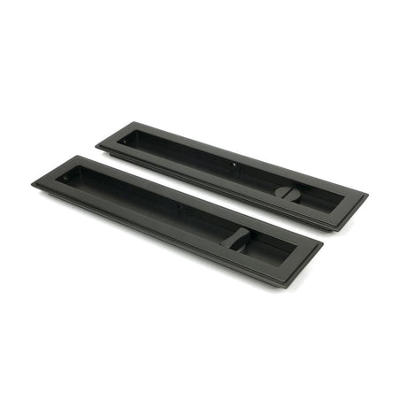 From The Anvil Door Furniture Aged Bronze / Rectangular Flush Pull (Privacy) / Rectangular From The Anvil - Aged Bronze 250mm Art Deco Rectangular Pull - Privacy Set