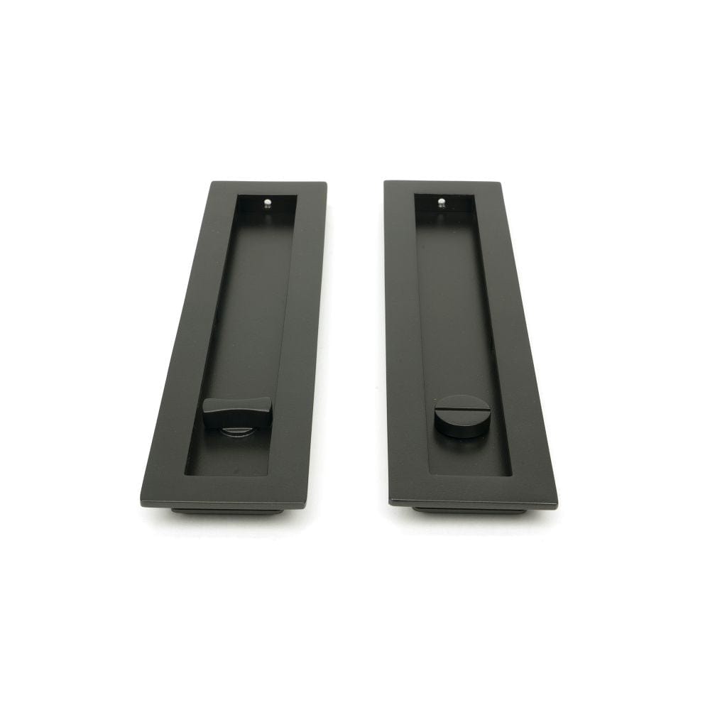 From The Anvil Door Furniture Aged Bronze / Rectangular Flush Pull (Privacy) / Rectangular From The Anvil - Aged Bronze 250mm Plain Rectangular Pull - Privacy Set