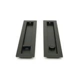 From The Anvil Door Furniture Aged Bronze / Rectangular Flush Pull (Privacy) / Rectangular From The Anvil - Aged Bronze 250mm Plain Rectangular Pull - Privacy Set
