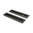 From The Anvil Door Furniture Aged Bronze / Rectangular Flush Pull (Privacy) / Rectangular From The Anvil - Aged Bronze 250mm Plain Rectangular Pull - Privacy Set