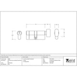 From The Anvil Locks & Latches Aged Bronze / Euro Cylinder & Turn / 35 x 35mm From The Anvil - Aged Bronze 35/35 5pin Euro Cylinder/Thumbturn KA