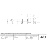 From The Anvil Locks & Latches Aged Bronze / Euro Cylinder & Turn / 35 x 35mm From The Anvil - Aged Bronze 35/35 5pin Euro Cylinder/Thumbturn