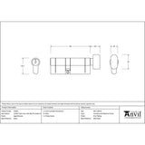 From The Anvil Locks & Latches Aged Bronze / Euro Cylinder & Turn / 35 x 45mm From The Anvil - Aged Bronze 35/45T 5pin Euro Cylinder/Thumbturn