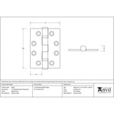 From The Anvil Hinges Aged Bronze / Ball Bearing Hinges / 4" x (102mm) From The Anvil - Aged Bronze 4" Ball Bearing Butt Hinge (pair) ss
