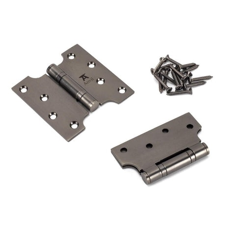 From The Anvil Hinges Aged Bronze / Parliament Hinges / 4" x (102mm) From The Anvil - Aged Bronze 4" x 2" x 4" Parliament Hinge (pair) ss
