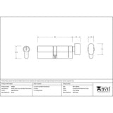 From The Anvil Locks & Latches Aged Bronze / Euro Cylinder & Turn / 45 x 45mm From The Anvil - Aged Bronze 45/45 5pin Euro Cylinder/Thumbturn