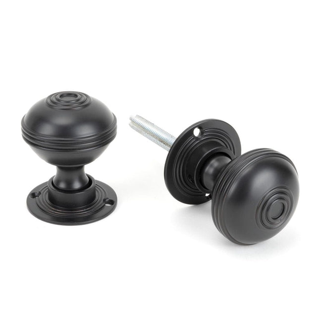 From The Anvil Door Furniture Aged Bronze / Mortice/Rim Knobs From The Anvil - Aged Bronze 50mm Prestbury Mortice/Rim Knob Set