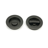 From The Anvil Door Furniture Aged Bronze / Round Flush Pull (Privacy) / Round From The Anvil - Aged Bronze 60mm Plain Round Pull - Privacy Set