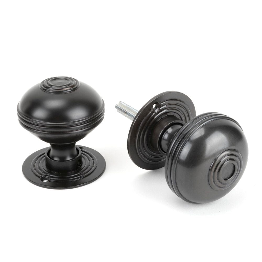 From The Anvil Door Furniture Aged Bronze / Mortice/Rim Knobs From The Anvil - Aged Bronze 63mm Prestbury Mortice/Rim Knob Set