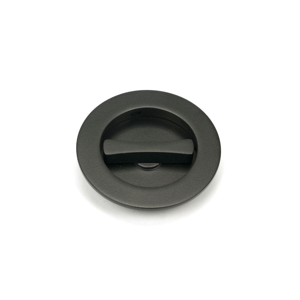 From The Anvil Door Furniture Aged Bronze / Round Flush Pull (Privacy) / Round From The Anvil - Aged Bronze 75mm Plain Round Pull - Privacy Set