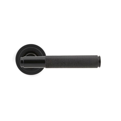 From The Anvil Door Furniture Aged Bronze / Round Rose From The Anvil - Aged Bronze Brompton Lever on Rose Set (Art Deco) - Unsprung
