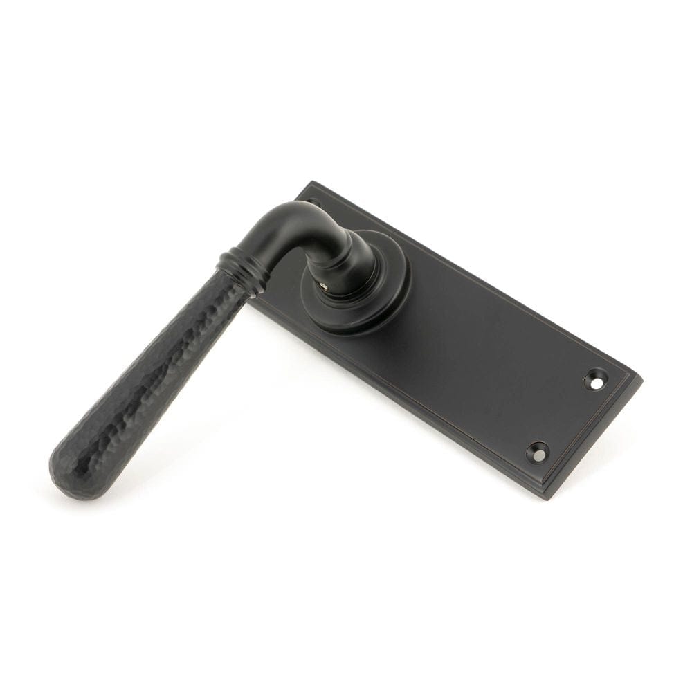 From The Anvil Door Furniture Aged Bronze / Latch Handles From The Anvil - Aged Bronze Hammered Newbury Lever Latch Set
