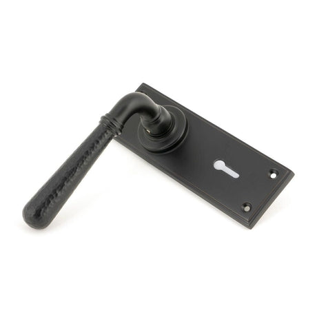 From The Anvil Door Furniture Aged Bronze / Std. Lock Handles From The Anvil - Aged Bronze Hammered Newbury Lever Lock Set