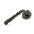 From The Anvil Door Furniture Aged Bronze / Round Rose From The Anvil - Aged Bronze Hammered Newbury Lever on Rose Set (Art Deco)