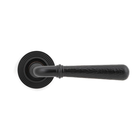 From The Anvil Door Furniture Aged Bronze / Round Rose From The Anvil - Aged Bronze Hammered Newbury Lever on Rose Set (Beehive)