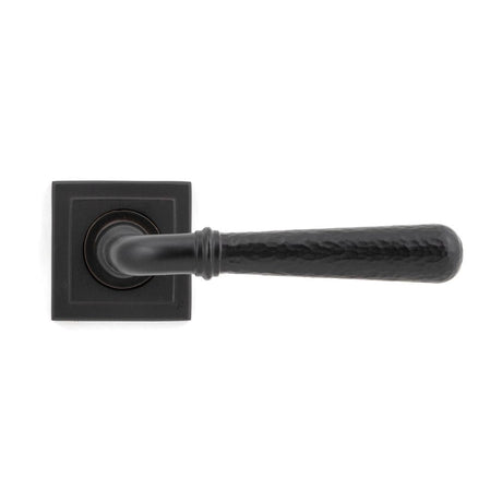 From The Anvil Door Furniture Aged Bronze / Square Rose From The Anvil - Aged Bronze Hammered Newbury Lever on Rose Set (Square) - Unsprung