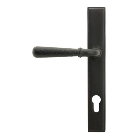 From The Anvil Door Furniture Aged Bronze / Multi Point Lock Set / 92mm c/c From The Anvil - Aged Bronze Hammered Newbury Slimline Espag. Lock Set