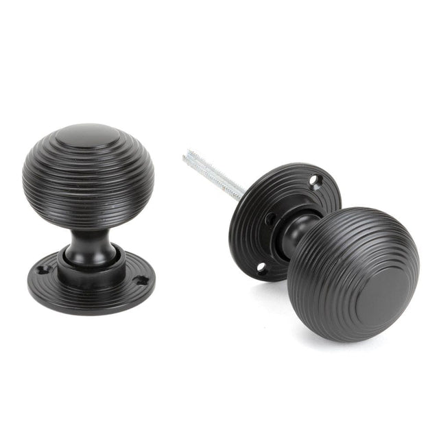 From The Anvil Door Furniture Aged Bronze / Mortice/Rim Knobs From The Anvil - Aged Bronze Heavy Beehive Mortice/Rim Knob Set