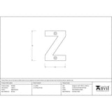 From The Anvil Door Furniture Aged Bronze / Letters / Z From The Anvil - Aged Bronze Letter Z