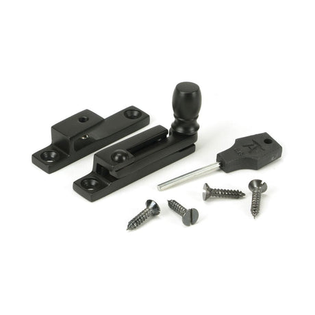 From The Anvil Window Furniture Aged Bronze / Sash Window Quadrant Fasteners / Yes From The Anvil - Aged Bronze Mushroom Quadrant Fastener - Narrow