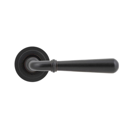 From The Anvil Door Furniture Aged Bronze / Round Rose From The Anvil - Aged Bronze Newbury Lever on Rose Set (Art Deco)