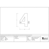 From The Anvil Door Furniture Aged Bronze / Numerals / 4 From The Anvil - Aged Bronze Numeral 4